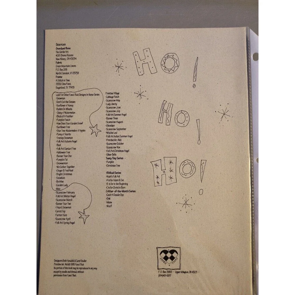 Fanci That Primitive Mr Nick Cross Stitch Pattern Chart Folk Art Santa 1995 OOP